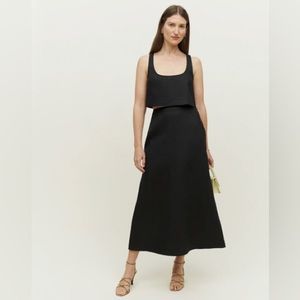 Reformation Silas Linen Midi Skirt Size 2